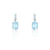 Boucles d'oreilles or 750 blanc topaze bleue traitée