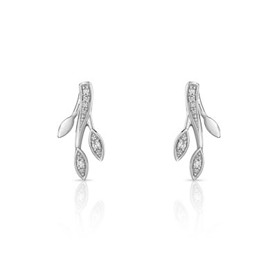 Boucles d'oreilles or 750 blanc diamant