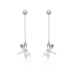 Boucles d&rsquo;oreilles or 750 blanc