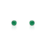 Boucles d&rsquo;oreilles or 750 blanc &eacute;meraude