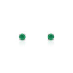 Boucles d&rsquo;oreilles or 750 blanc &eacute;meraude