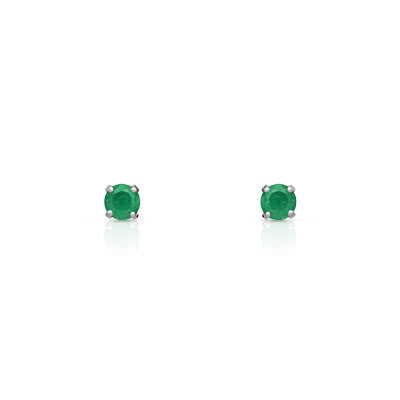 Boucles d'oreilles or 750 blanc émeraude