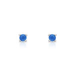 Boucles d&rsquo;oreilles or 750 blanc saphir