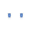 Boucles d'oreilles or 750 blanc saphir