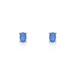 Boucles d&rsquo;oreilles or 750 blanc saphir