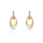 Boucles d'oreilles 2 ors 750 diamant