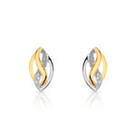 Boucles d&rsquo;oreilles 2 ors 750 diamant