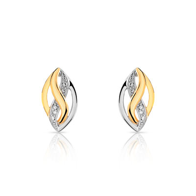 Boucles d'oreilles 2 ors 750 diamant