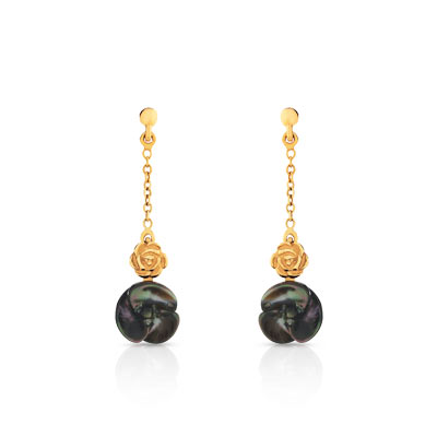 Boucles d oreilles or 750 jaune nacre