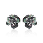B.o. or 750 blanc nacre et diamant blanc et noir