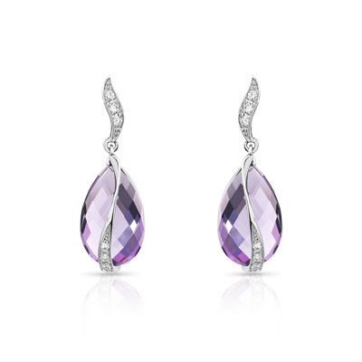 B.o. or blanc améthystes diamants