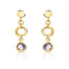 Boucles d'oreilles or 750 jaune améthyste