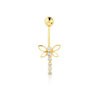 Piercing de nombril or 750 jaune zirconia