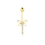 Piercing de nombril or 750 jaune zirconia