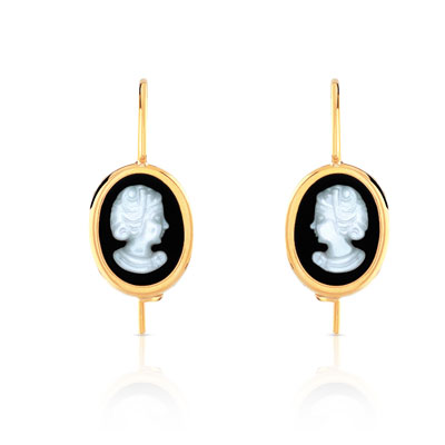 B.O. or 750 jaune camées nacre et onyx