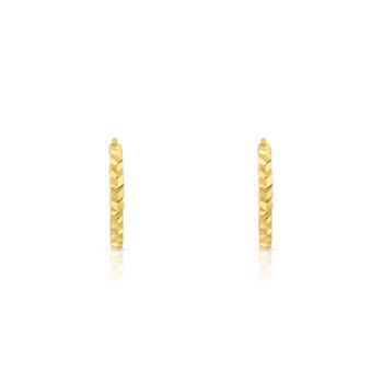 Créoles or 750 jaune diamanté 12 mm