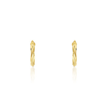 Créoles or 750 jaune torsadées 10 mm