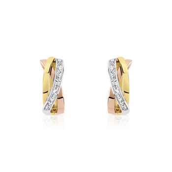 Créoles 3 ors 750 diamants
