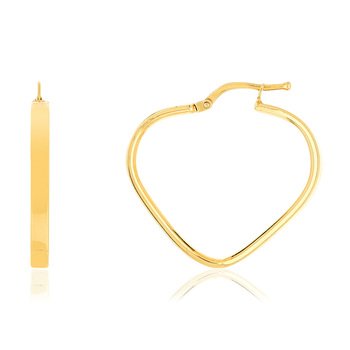Boucles d'oreilles or jaune 750 coeur