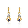 Boucles d'oreilles plaqué or 2 tons saphir