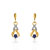 Boucles d&rsquo;oreilles plaqu&eacute; or 2 tons saphir