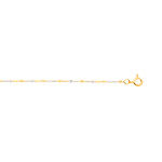 Cha�ne maille fantaisie diamant�e or 2 tons 45 cm