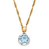 Collier or 750 2 tons topaze bleue traitée