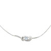 Collier or 750 blanc topaze bleue traitée