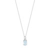 Collier or 750 blanc topaze bleue traitée