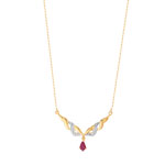 Collier or 750 2 tons rubis