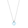 Collier or 750 blanc topaze bleue traitée