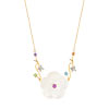 Collier or 750 2 tons pierres fines nacre diamants 45 cm