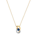 Collier or 750 2 tons saphir
