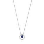 Collier or 750 blanc saphir et diamant 43 cm