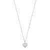 Collier or 750 blanc coeur diamants 45 cm - vue V1