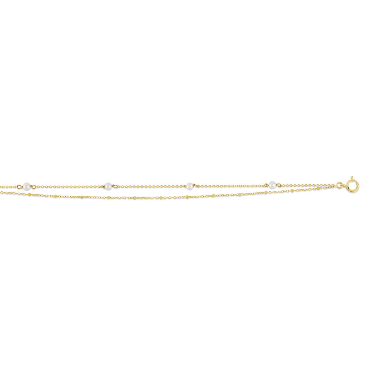 Bracelet or 375 jaune perles de culture de Chine 18 cm - vue D1