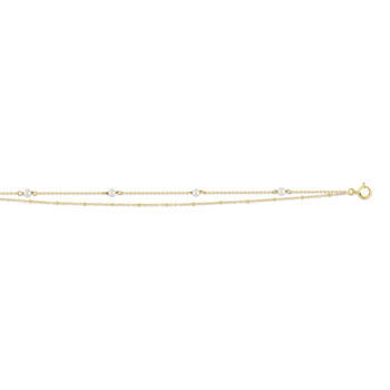 Bracelet or 375 jaune perles de culture de Chine 18 cm
