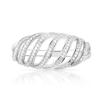 Bague or 375 blanc diamant