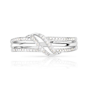 Bague or 375 blanc diamant