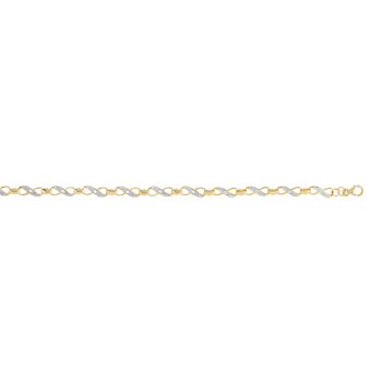 Bracelet or 375 2 tons diamants 19,5 cm