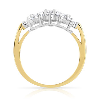Bague 2 ors 375 zirconias