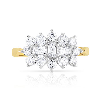 Bague 2 ors 375 zirconias