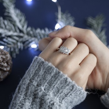 Bague 2 ors 375 zirconias