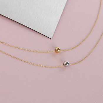 Collier 2 ors 375 double rang boules 42 cm