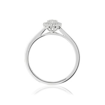 Bague or 375 blanc diamant