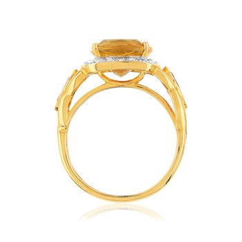 Bague or 375 2 tons pierres fines et diamants