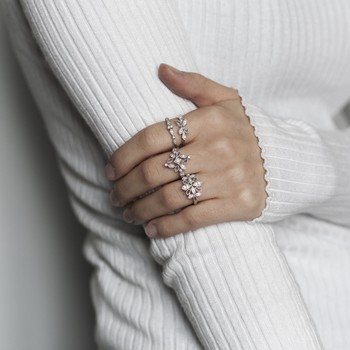 Bague or blanc 375 zirconias