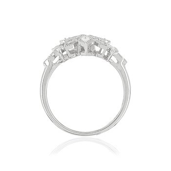 Bague or blanc 375 zirconias