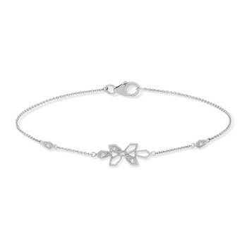 Bracelet or blanc 375 zirconias 19 cm