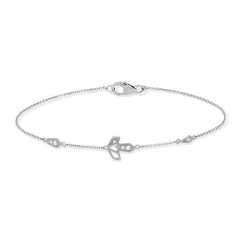 Bracelet or blanc 375 zirconias 19 cm